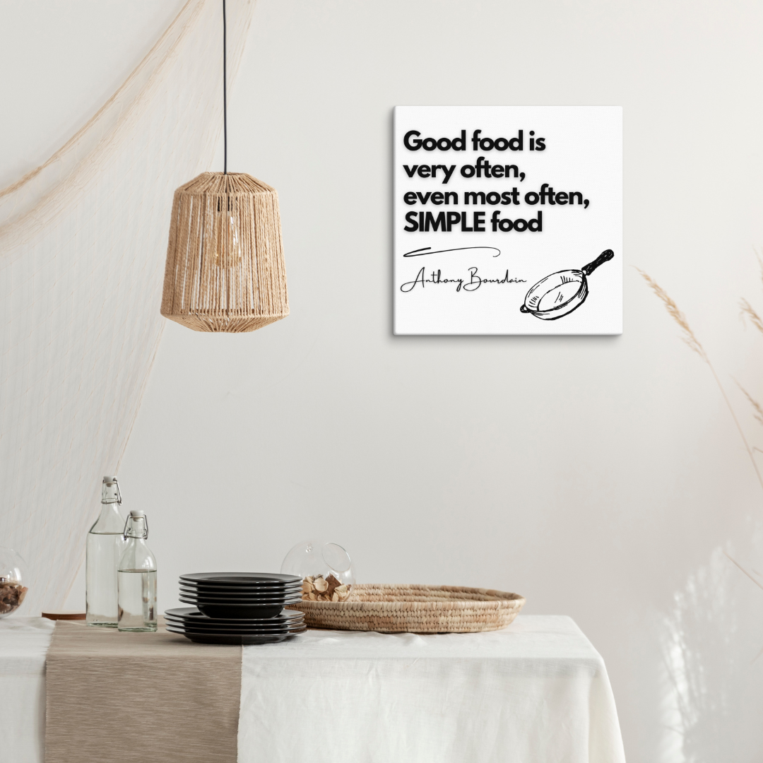 Anthony Bourdain Good Food Famous Quotes Canvas, Wall Art Decor, Gifts for Home, Canvas Art, Canvas Wall Art, Food Art, Unique Gift