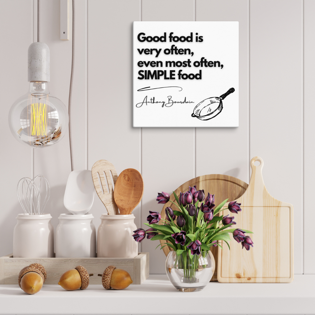 Anthony Bourdain Good Food Famous Quotes Canvas, Wall Art Decor, Gifts for Home, Canvas Art, Canvas Wall Art, Food Art, Unique Gift