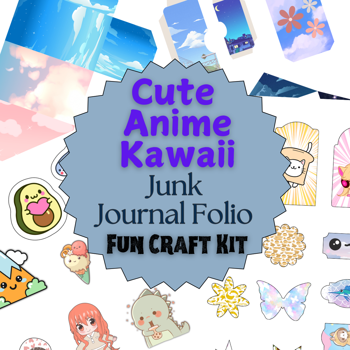 Cute Anime Kawaii Junk Journal Folio