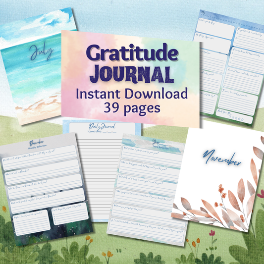 Watercolor Calming Gratitude Journal