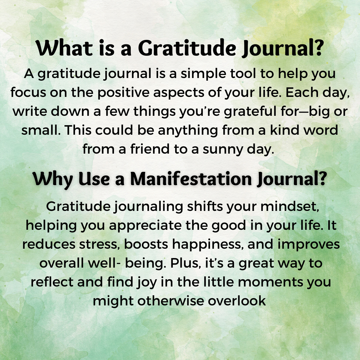 Watercolor Calming Gratitude Journal