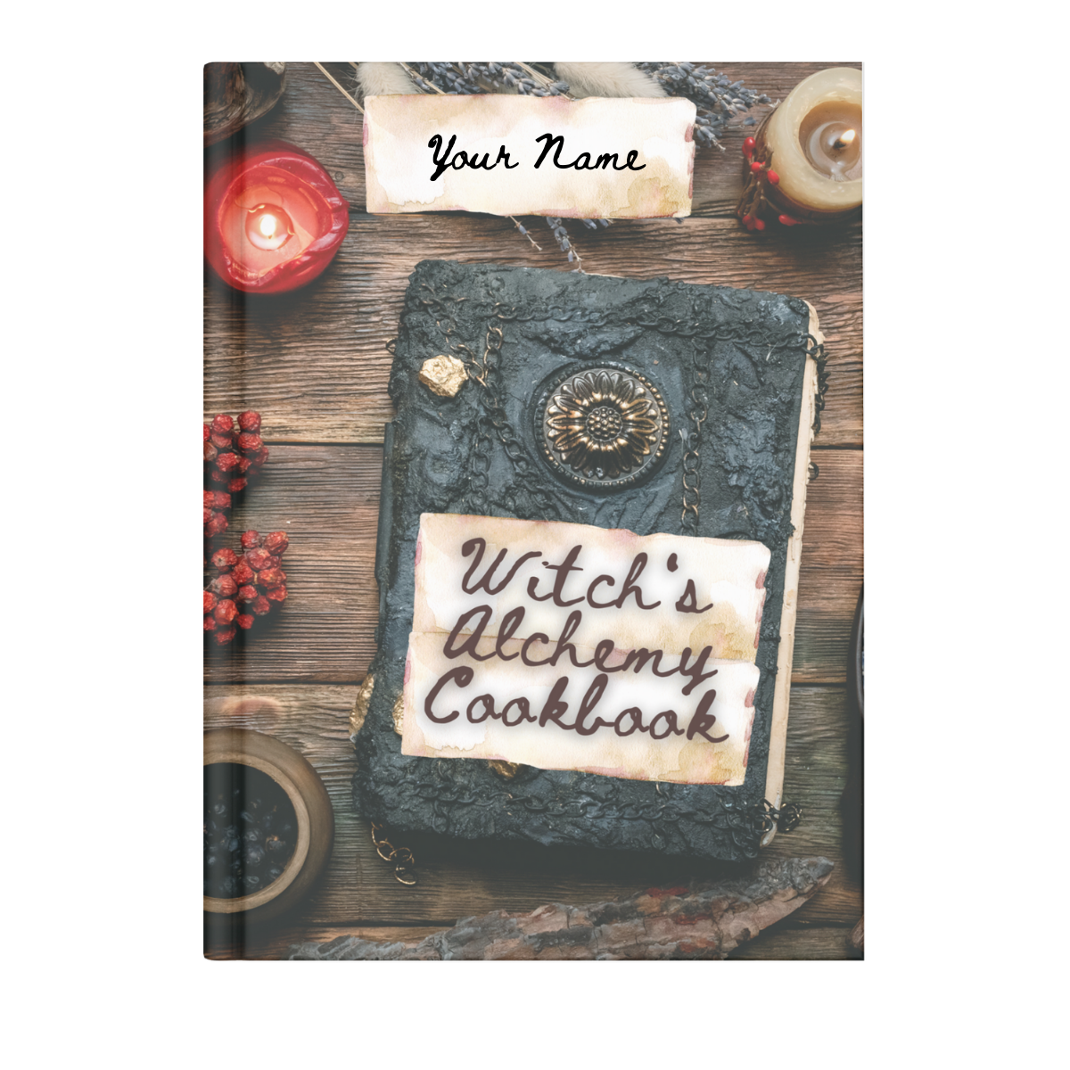 Witch's Alchemy Cookbook Recipe Card Template