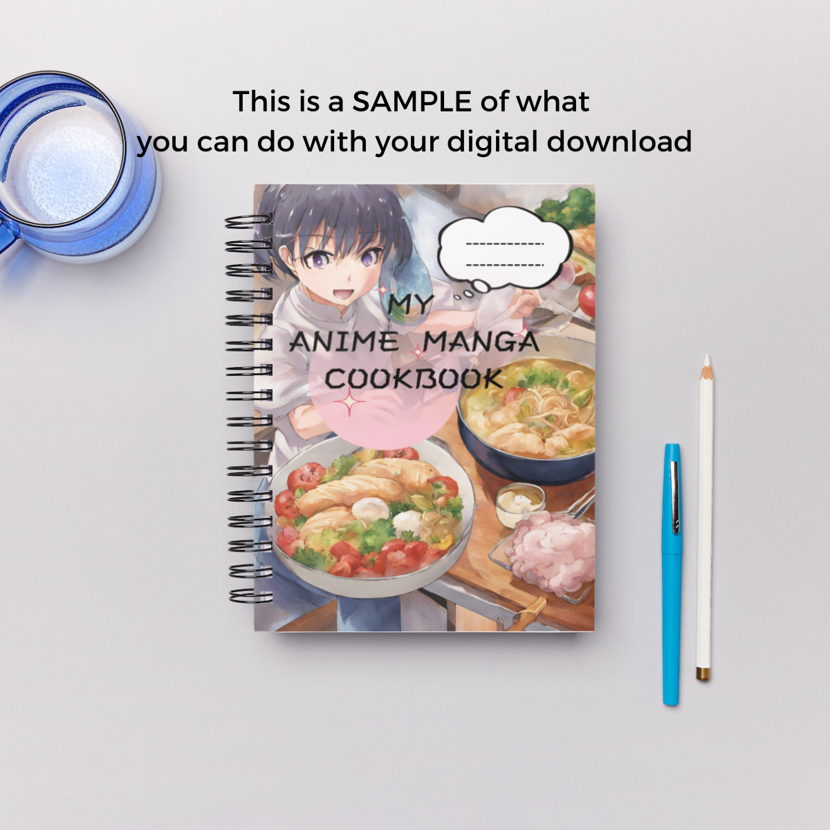 Anime Manga Cookbook Recipe Card Template