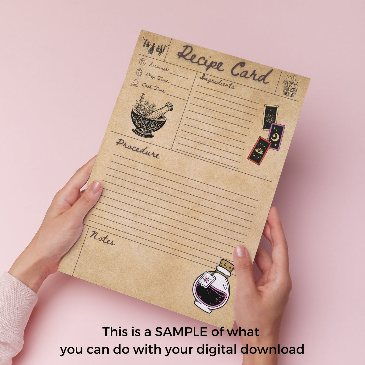 Witchcraft 1 Cookbook Recipe Card Template