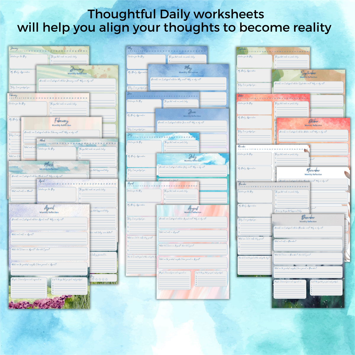 Watercolor Calming Gratitude Journal