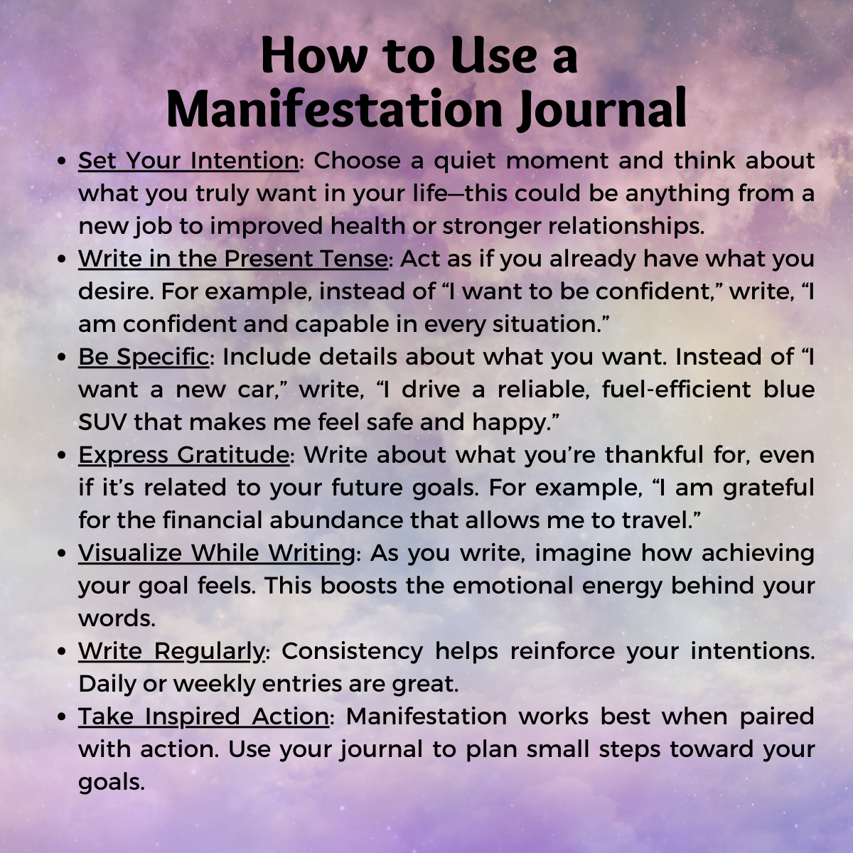 Celestial 2025 Manisfestation Journal