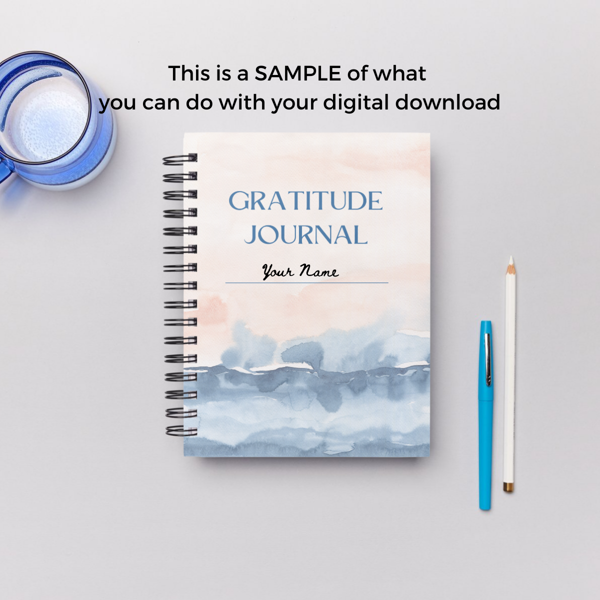 Watercolor Calming Gratitude Journal