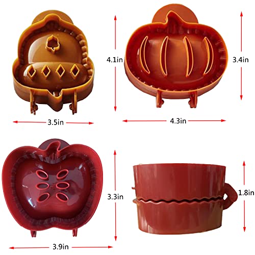 Dough Presser Pocket Pie Molds, Party Potluck Hand Pie Molds, Hand Pie Molds, Apple, Pumpkin And Acorn Shapes 3-Piece