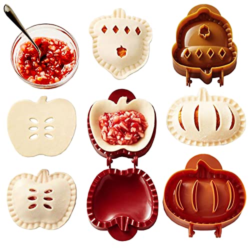 Dough Presser Pocket Pie Molds, Party Potluck Hand Pie Molds, Hand Pie Molds, Apple, Pumpkin And Acorn Shapes 3-Piece